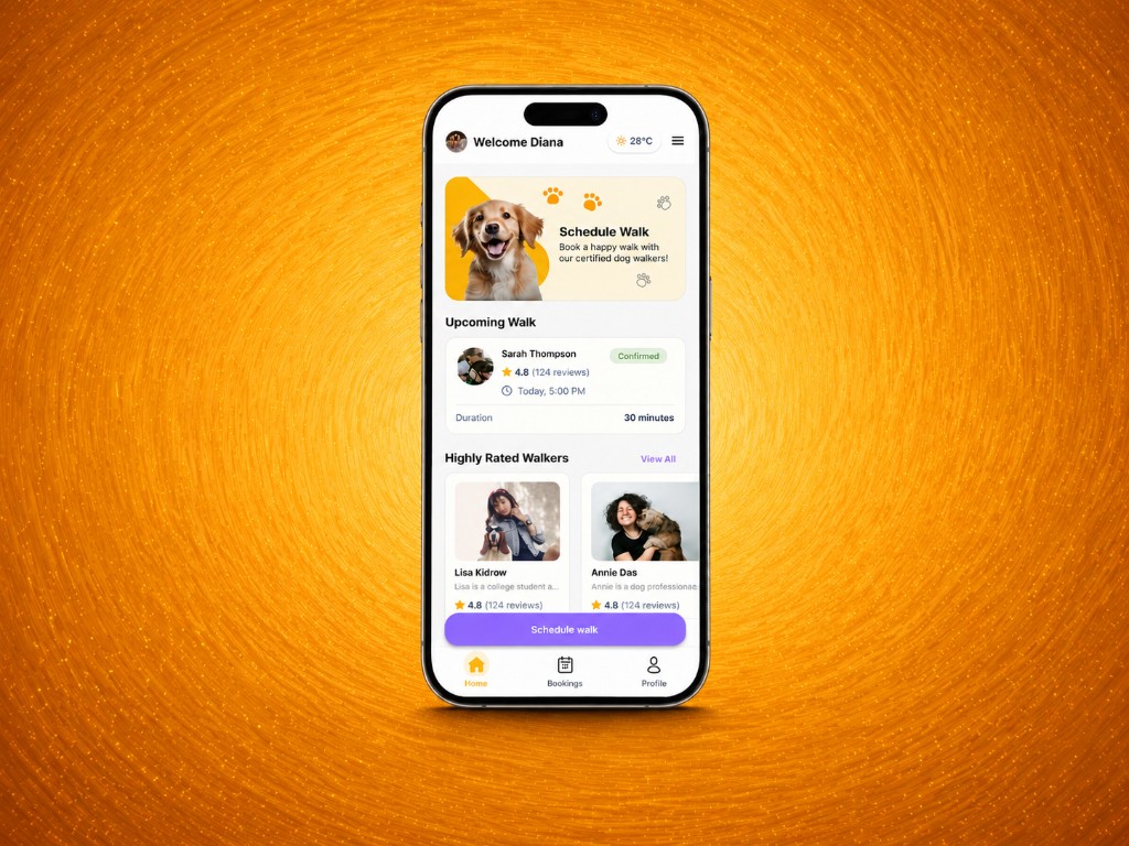 Dog Walking App mobile UX/UI case study cover