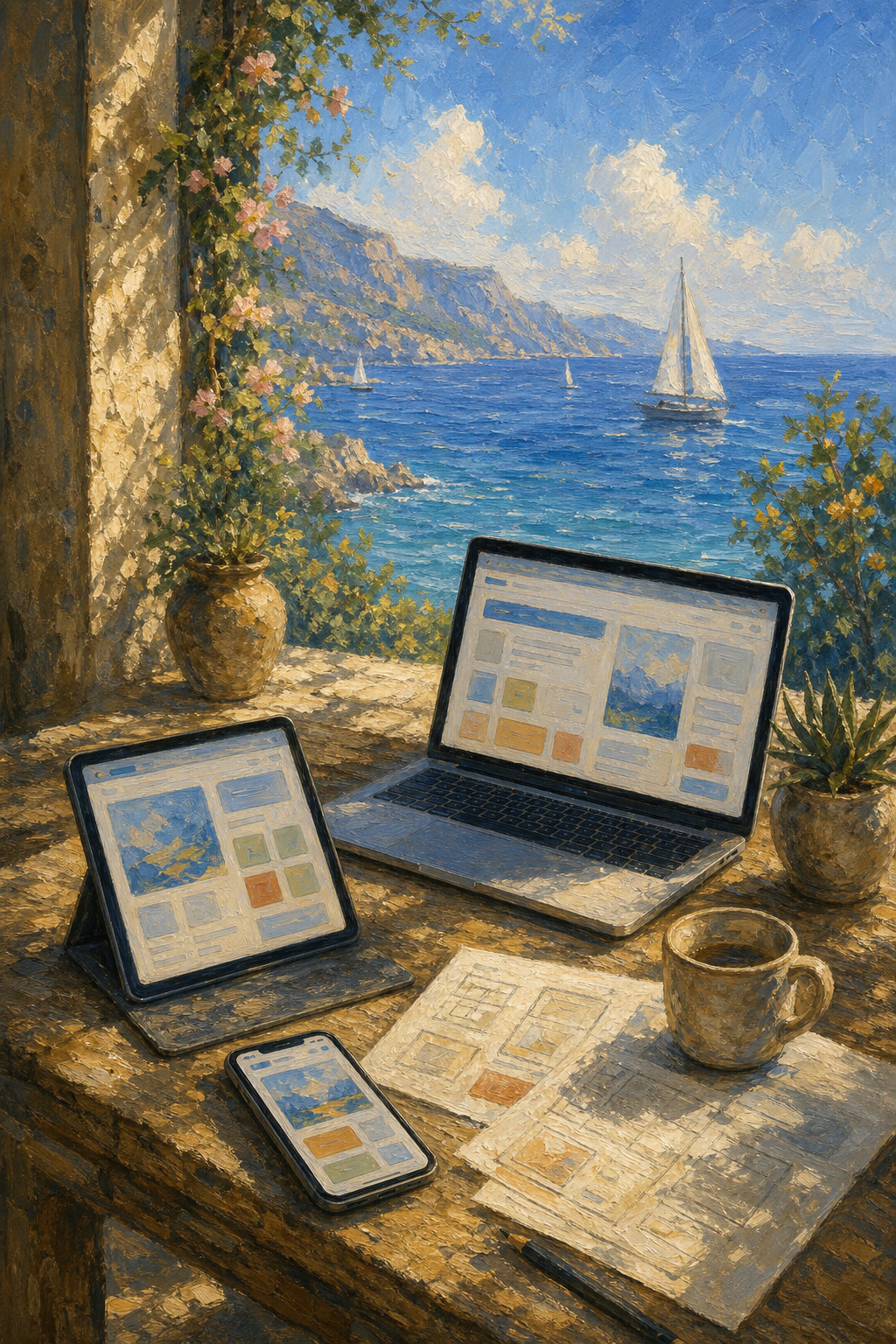 UI and UX design illustration